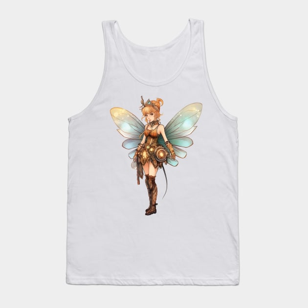Watercolor Steampunk Fairy Girl #4 Tank Top by Chromatic Fusion Studio